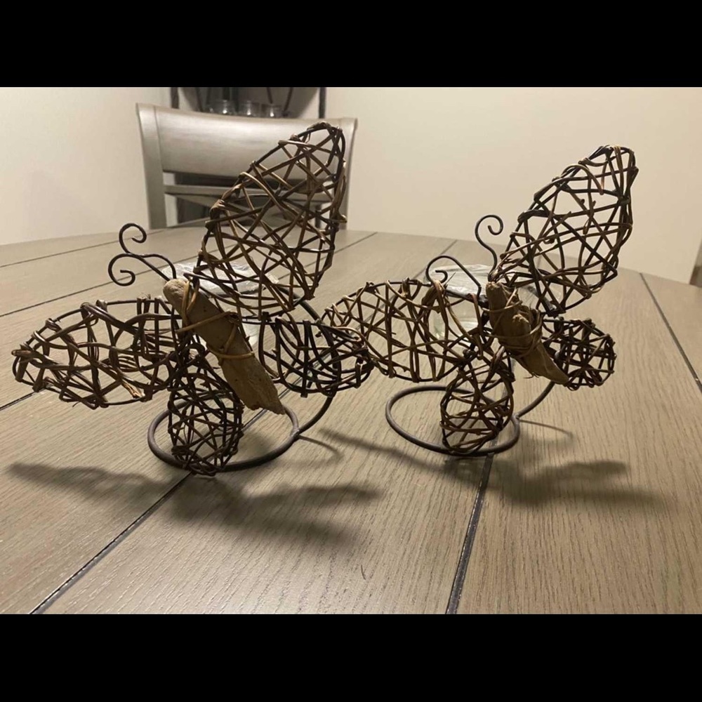 Brand new set of 2 rustic butterfly tea light